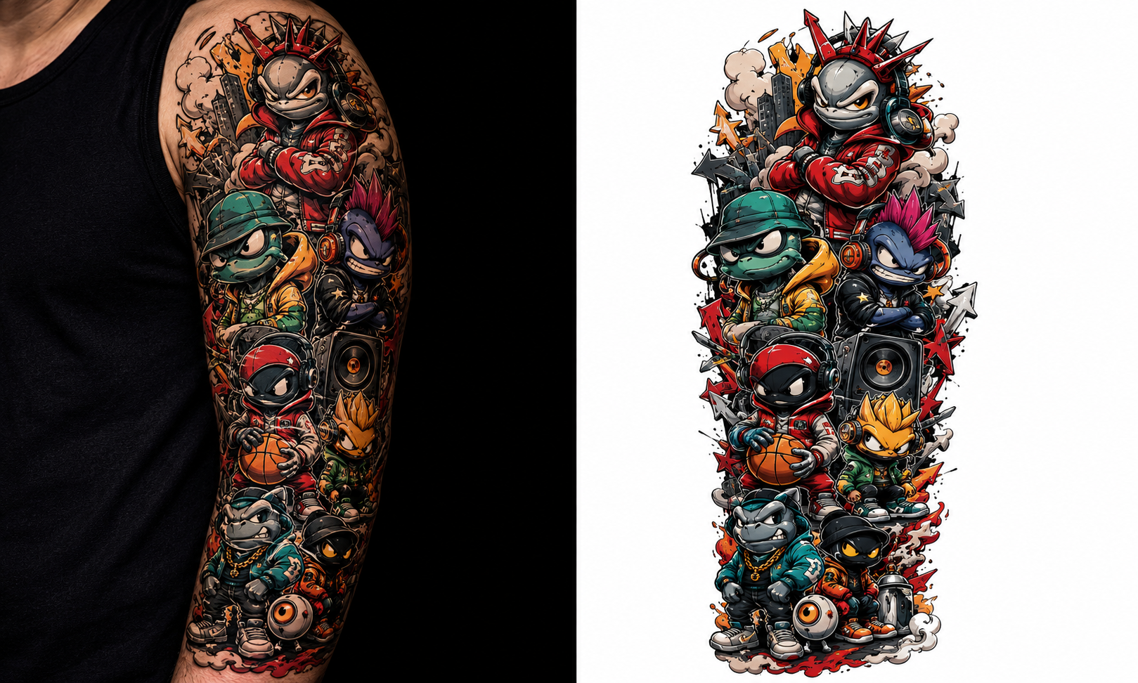 Street Toon Alliance tattoo model preview